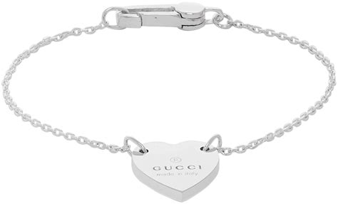 gucci key bracelet silver|Gucci trademark heart silver bracelet.